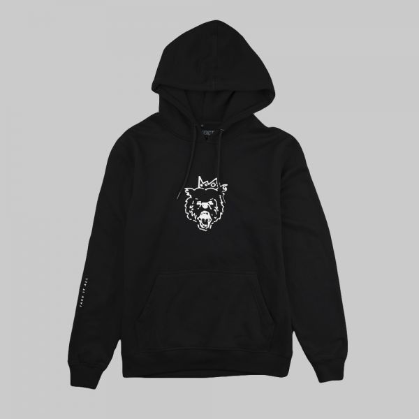 Full On Bear ★ printed black hoodie