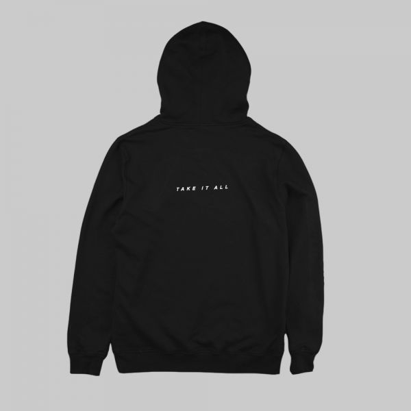 Hoodie noir imprimé ★ Full Initials Logo