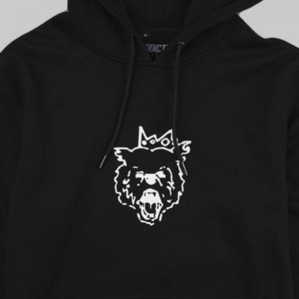Full On Bear ★ printed black hoodie