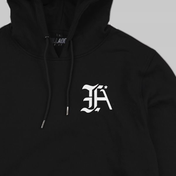 Hoodie noir imprimé ★ Full Initials Logo