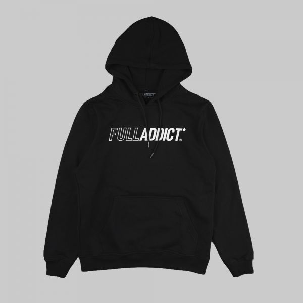 Hoodie Unisex Noir avec Logo de Marque Imprimé | FullAddict