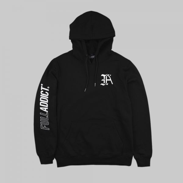 Full Initials Logo ★ printed black hoodie