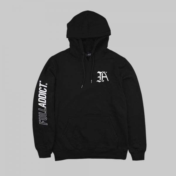 Bedrucktes schwarzes Hoodie ★ Full Initials Logo