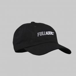 Black Dad Cap with Embroidered Brand Name Logo FullAddict