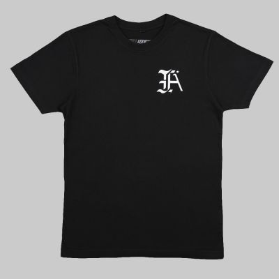 Bedrucktes schwarzes T-Shirt ★ Full Initials Logo